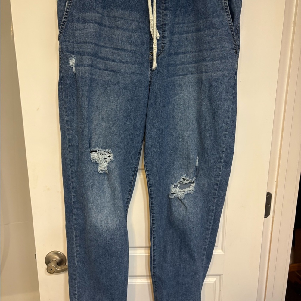 Angels Blue Boyfriend Jeans Distressed Relaxed Fit